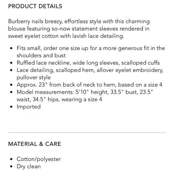 Burberry Eyelet Blouse - Picture 5 of 6